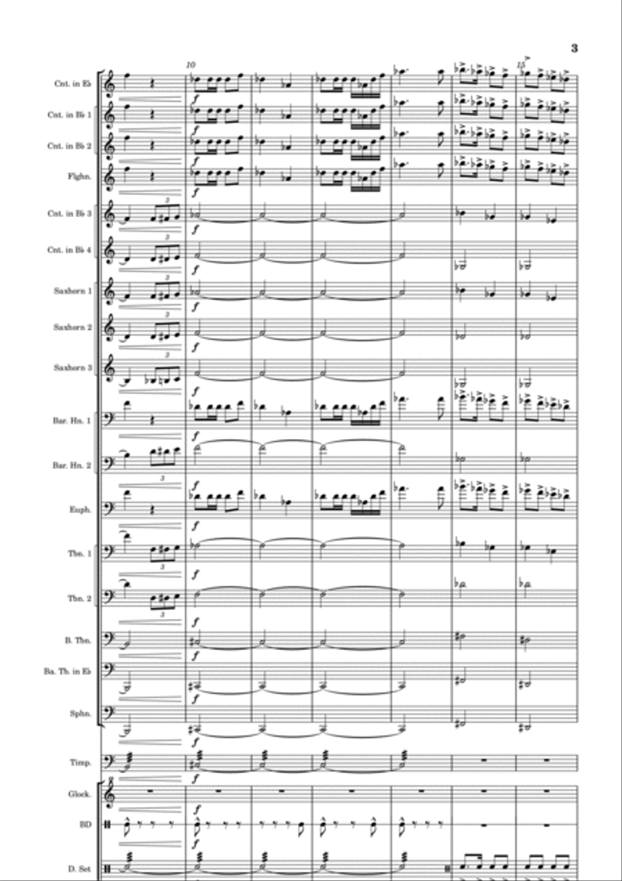 Quick March 'Beltane Fantasia' Brass Band scores gallery preview page 3