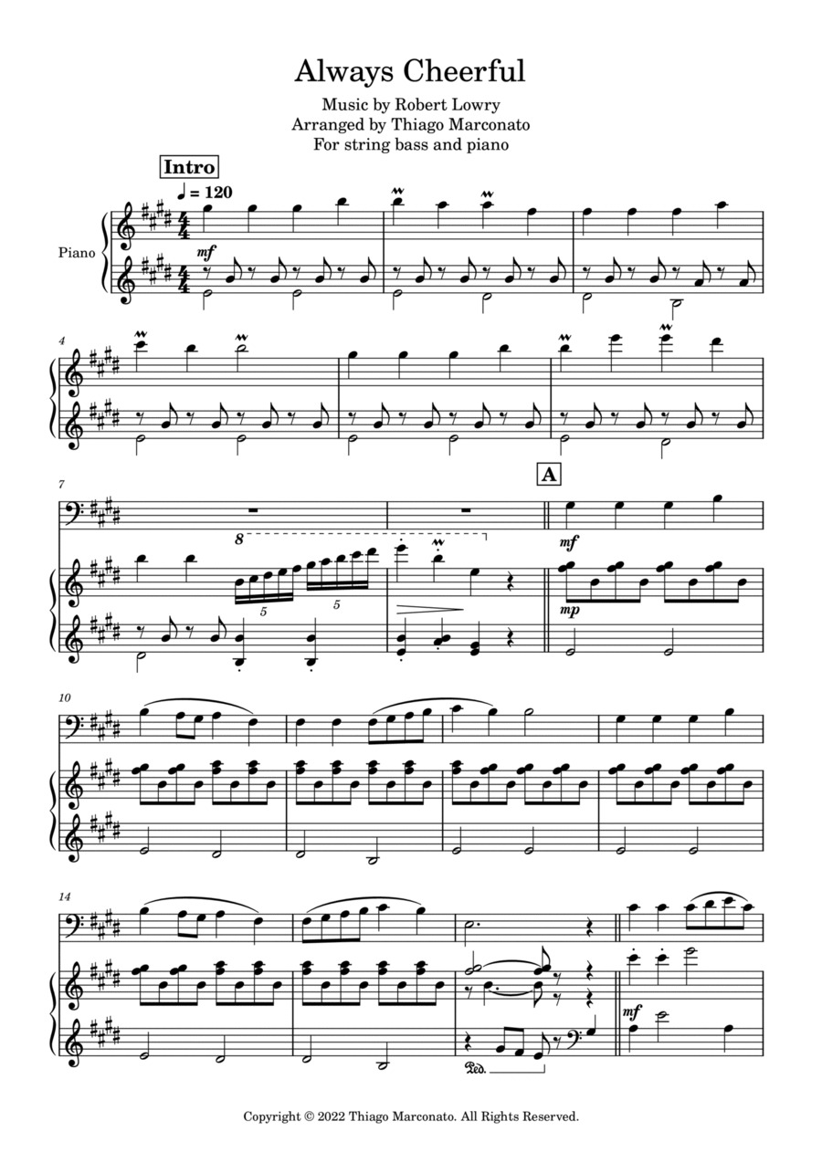 Always Cheerful Double Bass scores gallery preview page 1