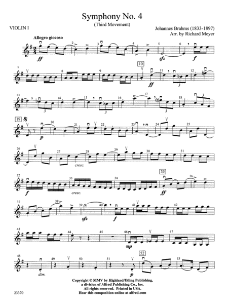 Symphony No. 4: 1st Violin