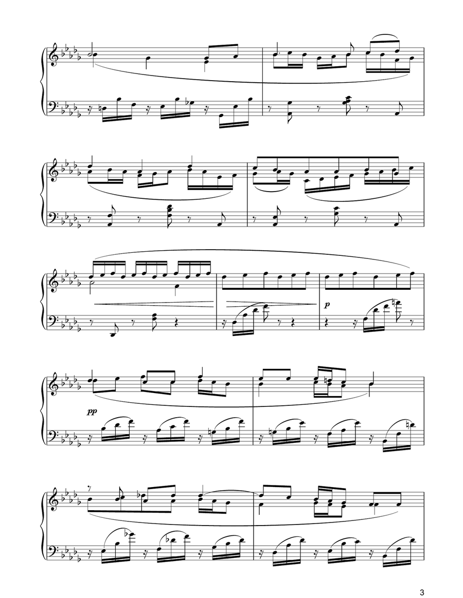 Clair de Lune (Menuet) Piano Solo scores gallery preview page 3