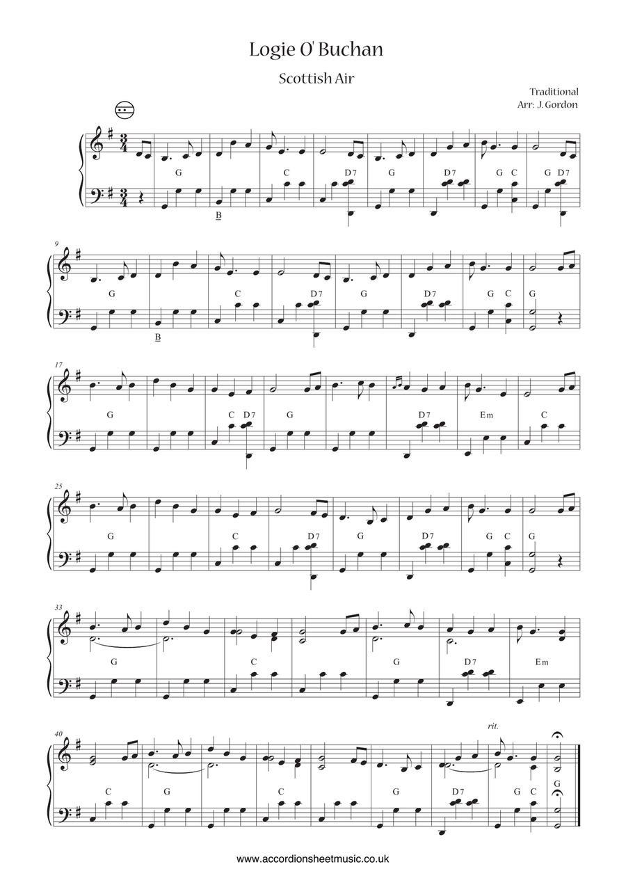 Logie O' Buchan Accordion scores gallery preview page 1