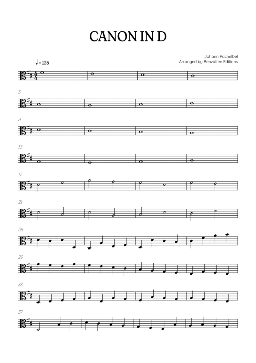 Pachelbel Canon in D • viola sheet music image number null