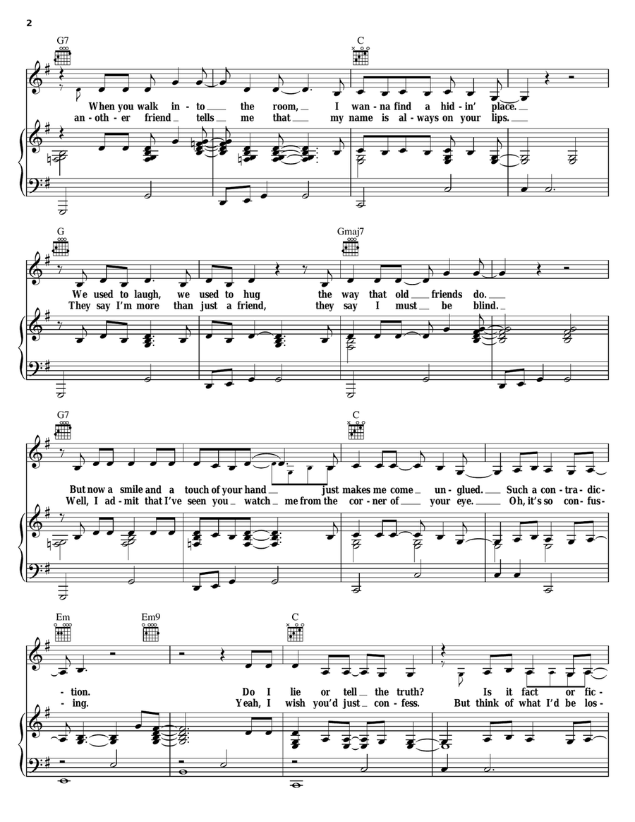 Complicated Piano, Vocal, Guitar scores gallery preview page 2