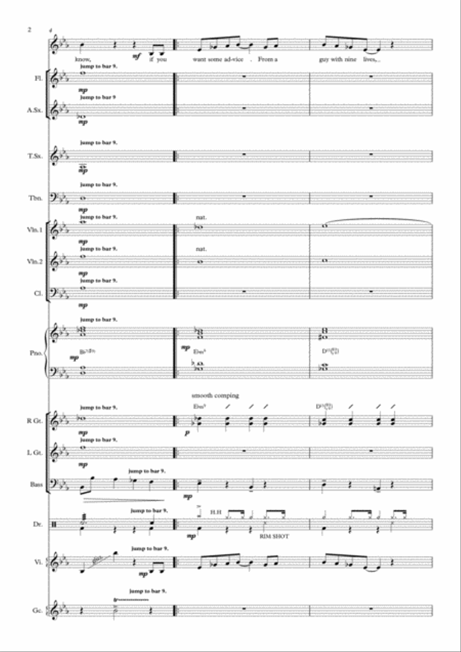 COOL CAT 'Alice in Wonderland' Song for Show Bands Large Ensemble scores gallery preview page 4