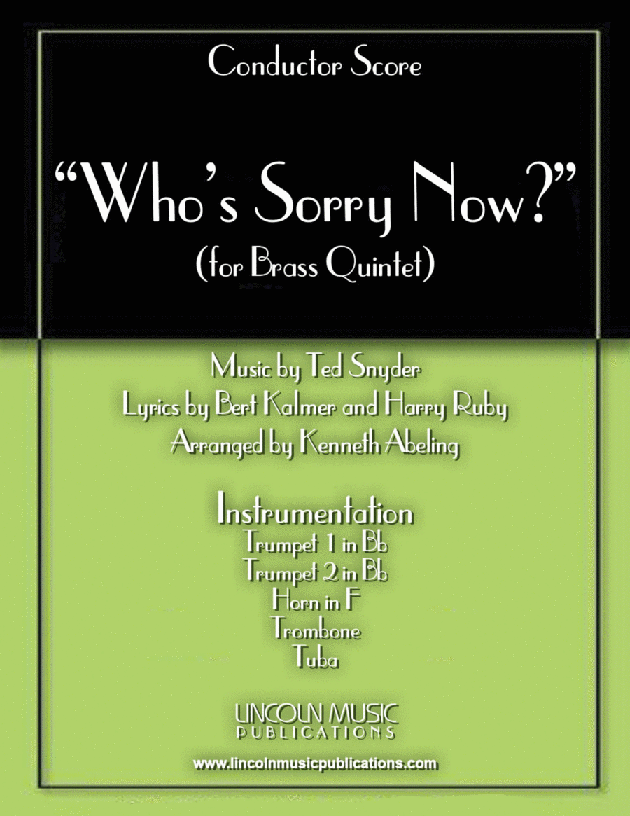 Who’s Sorry Now? (for Brass Quintet) Brass Quintet scores gallery preview page 1