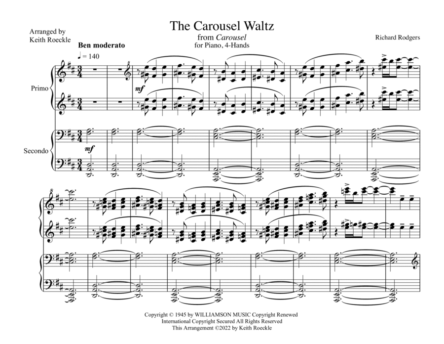 The Carousel Waltz The Carousel Waltz 1 Piano, 4-Hands scores gallery preview page 1