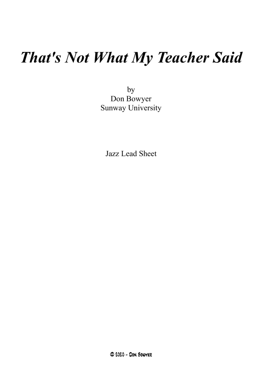 That's Not What My Teacher Said Jazz Ensemble scores gallery preview page 1