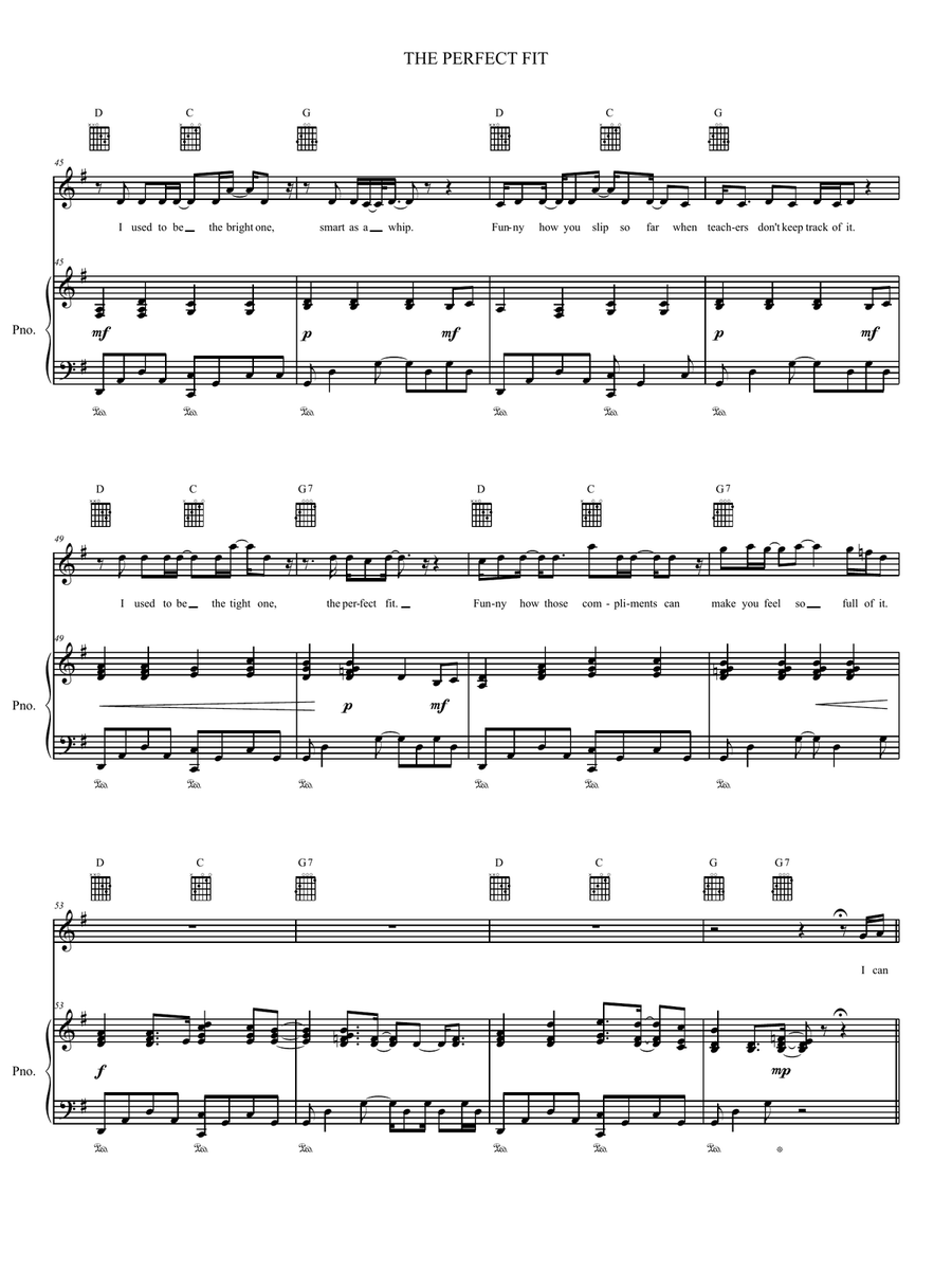 The Perfect Fit The Perfect Fit Piano, Vocal, Guitar scores gallery preview page 4