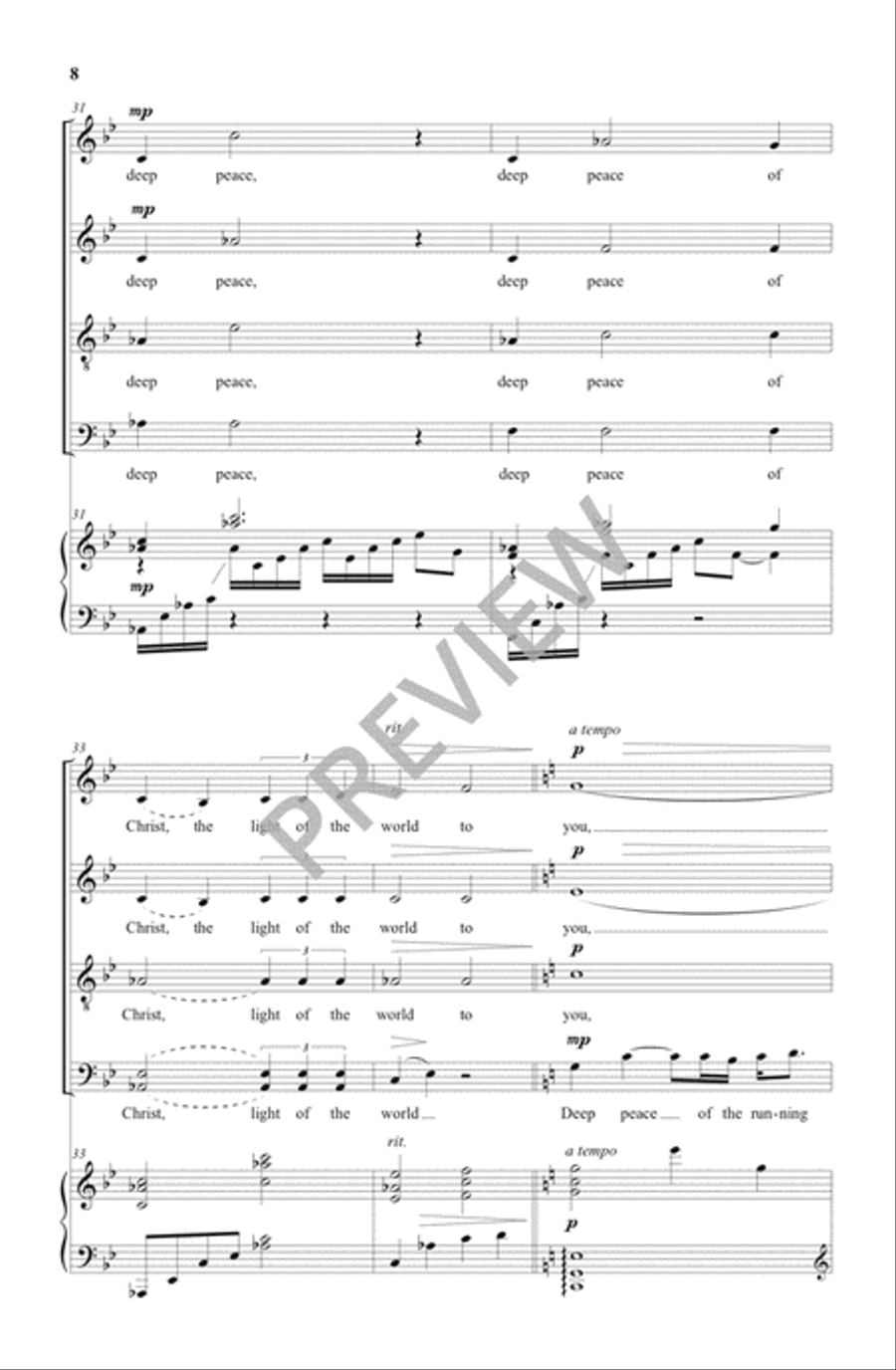 Deep Peace Deep Peace 4-Part scores gallery preview page 9