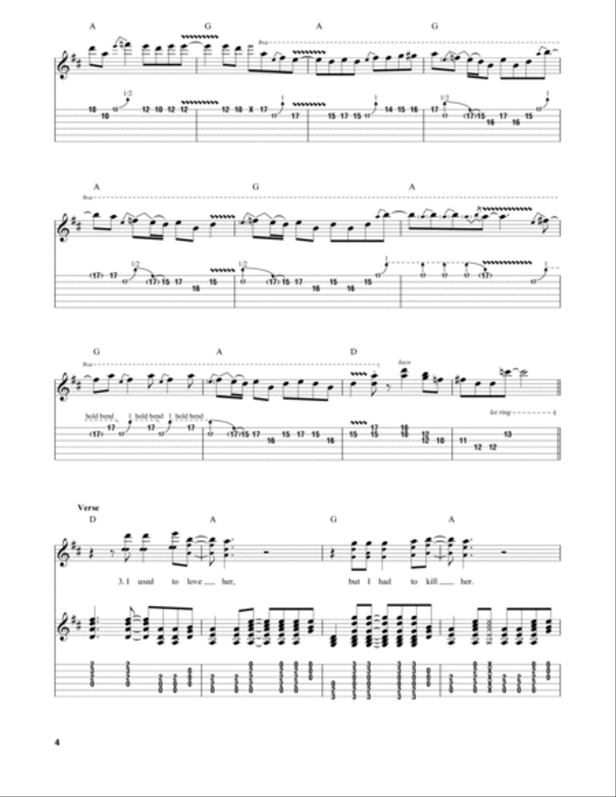 Used To Love Her Guitar Tablature scores gallery preview page 4