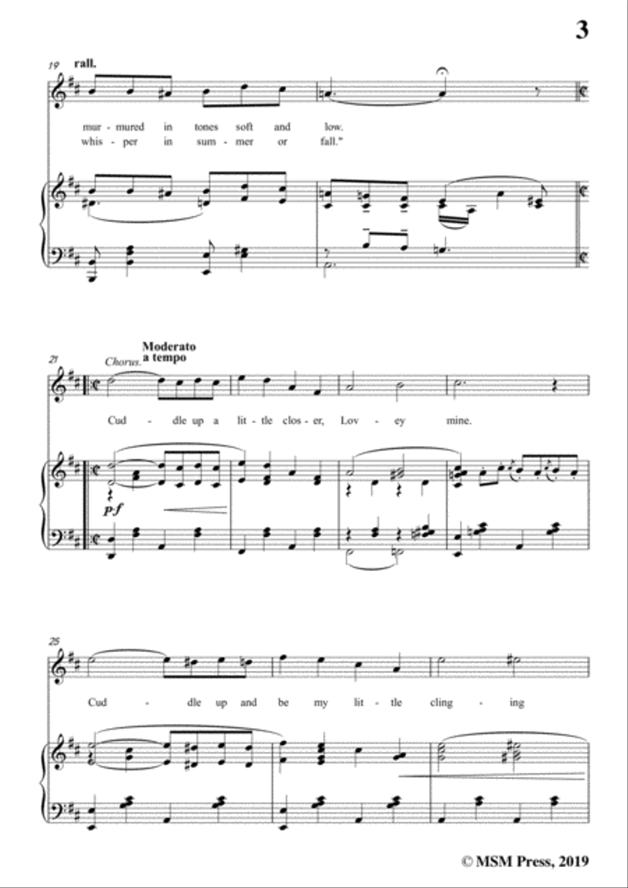 Karl Hoschna-Cuddle Up A Little Closer,Lovey Mine,in D Major,for Voice&Pno Voice scores gallery preview page 5