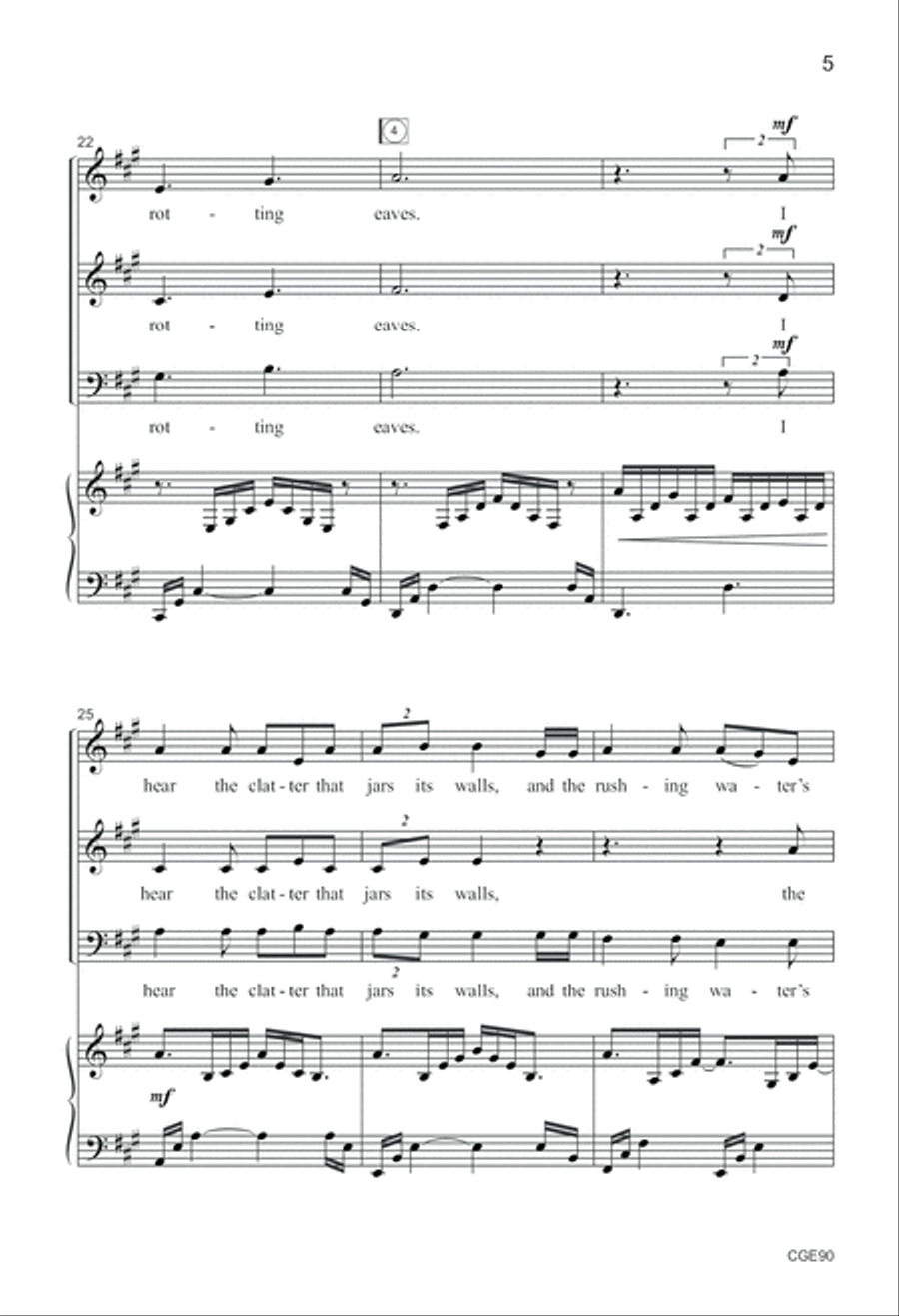 The Old Mill (SAB) 3-Part scores gallery preview page 6