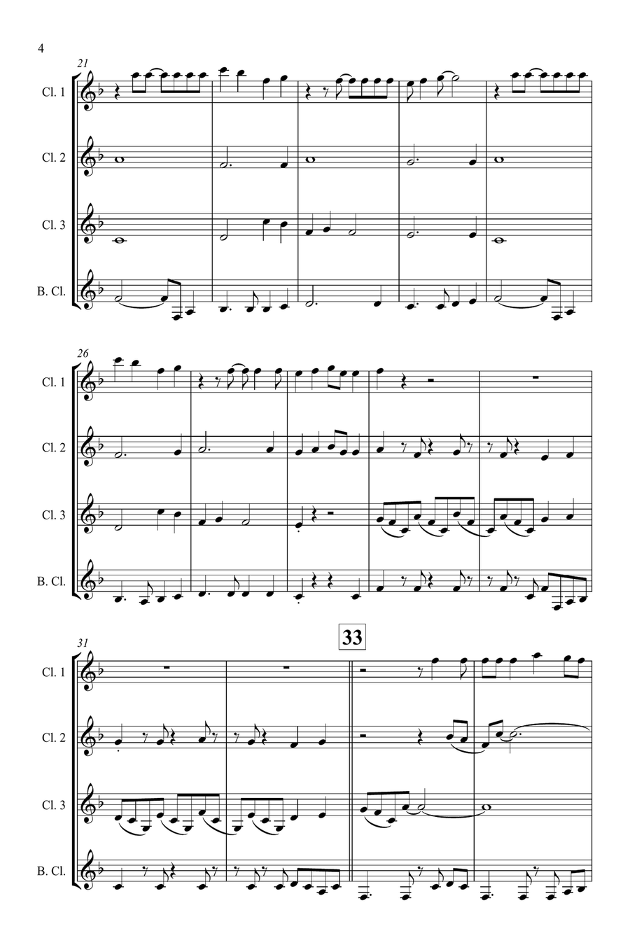 Summer Of '69 Clarinet Quartet scores gallery preview page 4