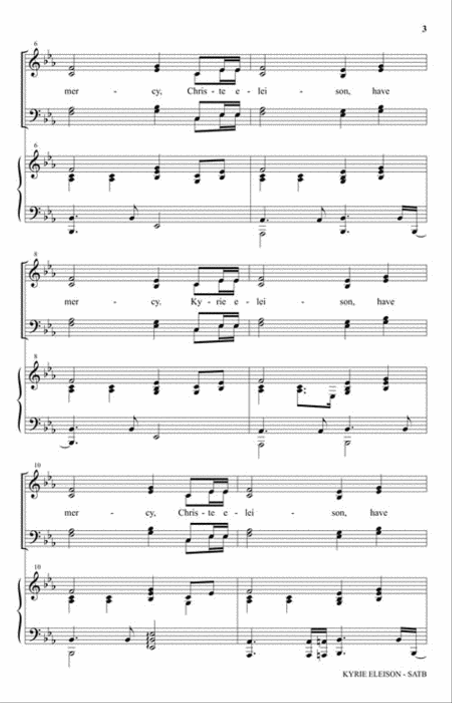 Kyrie Eleison Choir scores gallery preview page 3