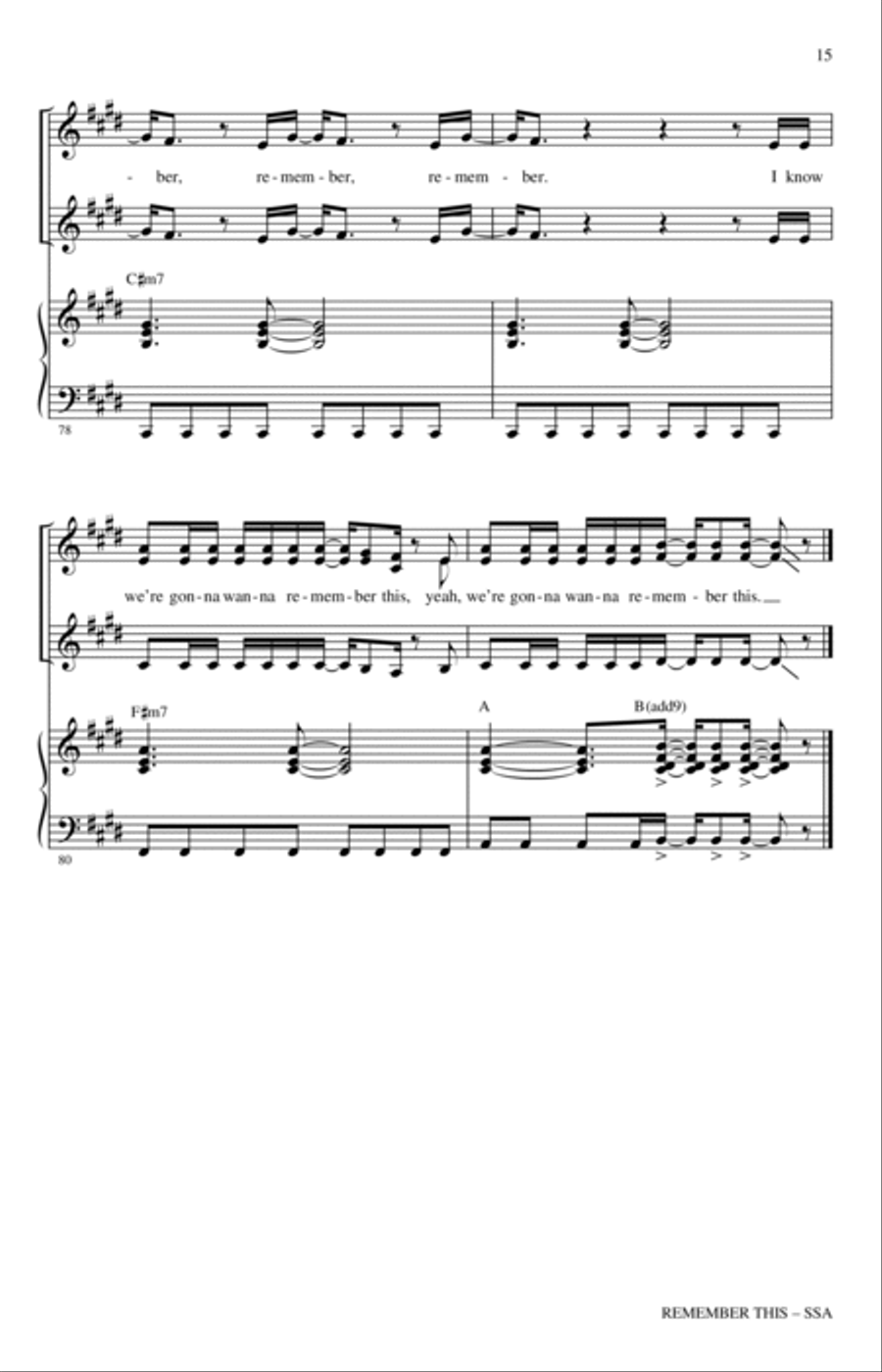 Remember This (arr. Roger Emerson) SSA scores gallery preview page 14