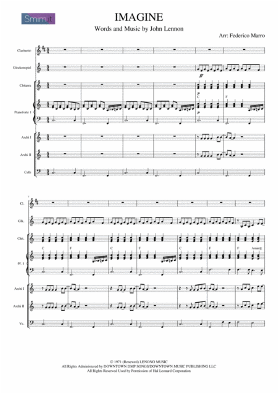 Imagine Imagine Clarinet scores gallery preview page 1
