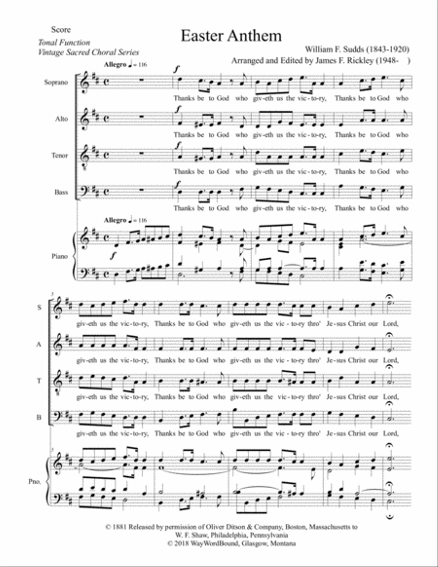 Easter Anthem 4-Part scores gallery preview page 1