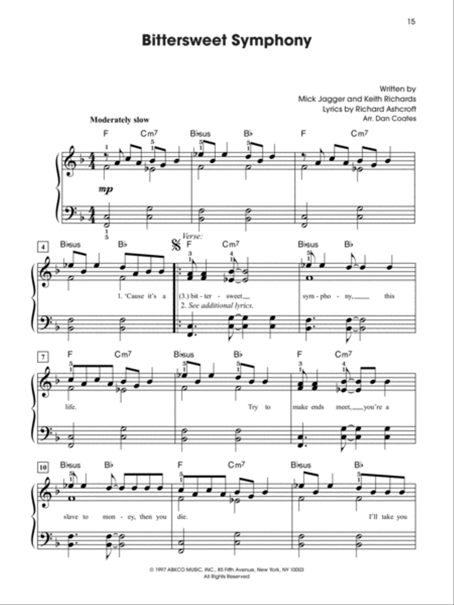 The Giant Book of Pop & Rock Sheet Music Easy Piano scores gallery preview page 6