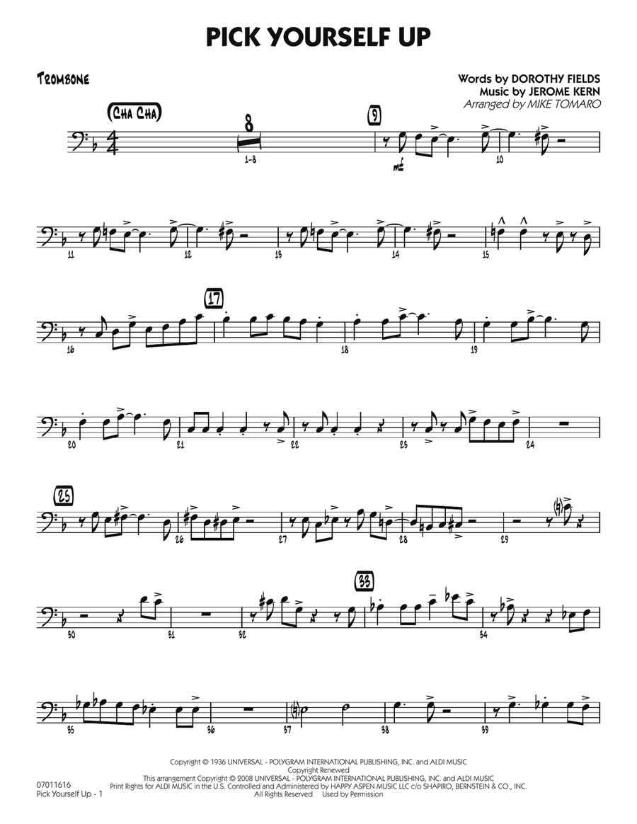 Pick Yourself Up - Trombone Jazz Ensemble scores gallery preview page 1