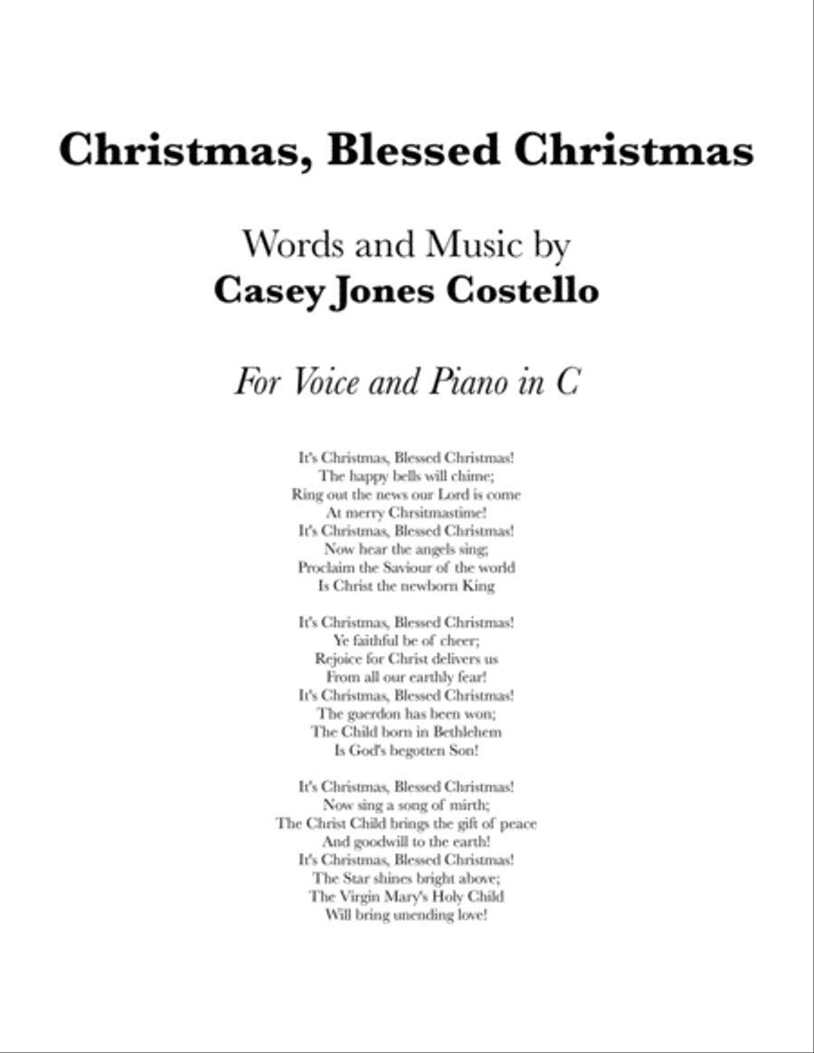 Christmas, Blessed Christmas (Voice and Piano) Voice Solo scores gallery preview page 1