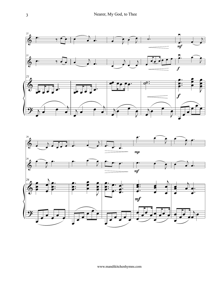 Nearer, My God, To Thee Violin Duet String Orchestra scores gallery preview page 3