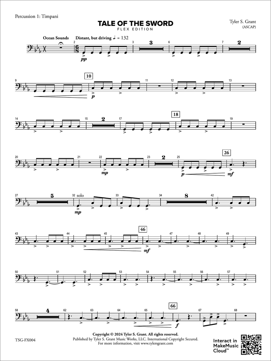 Tale of the Sword: 1st Percussion Concert Band scores gallery preview page 1