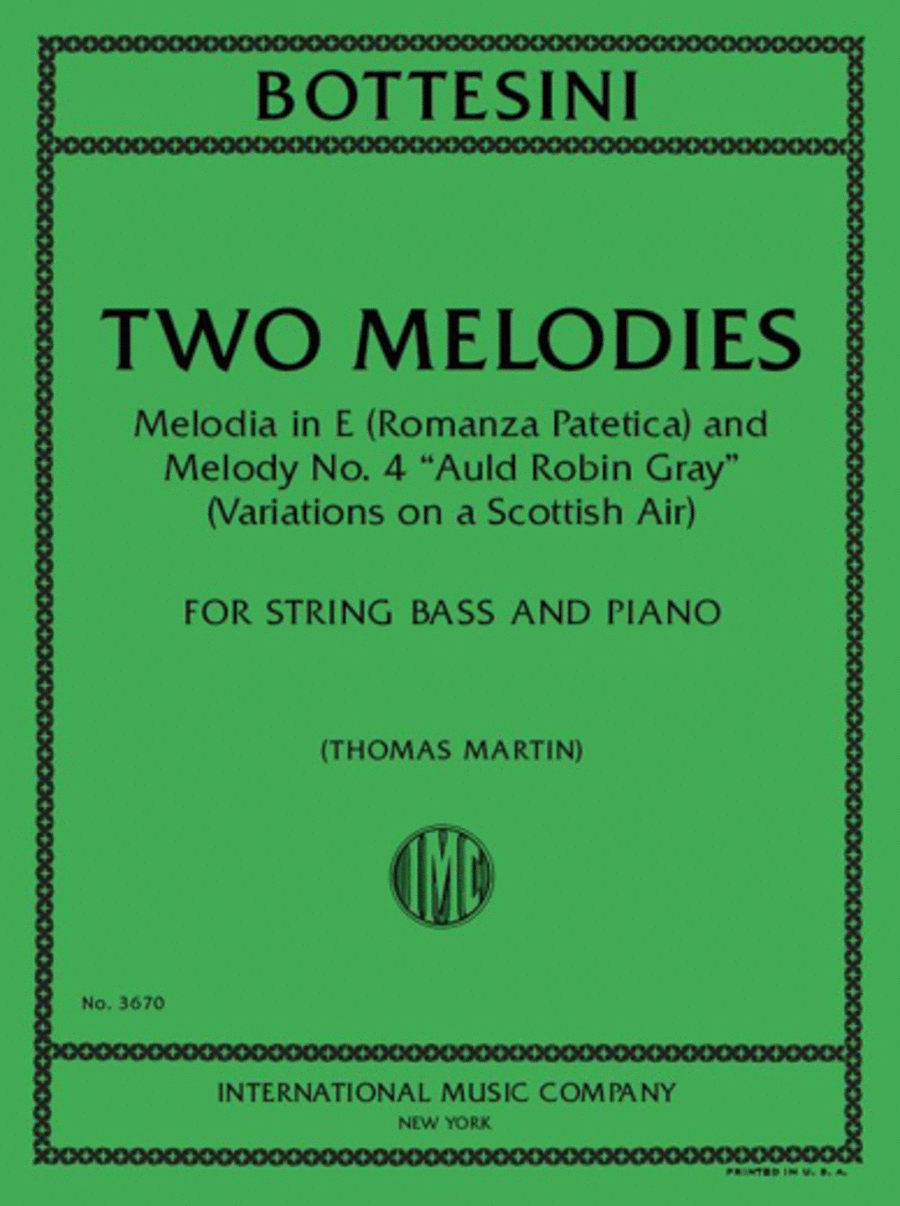 Two Melodies: Melodia In E (Romanza Patetica) And Melody No. 4 Auld Robin Gray (Variations On A Scottish Air) Double Bass scores gallery preview page 1