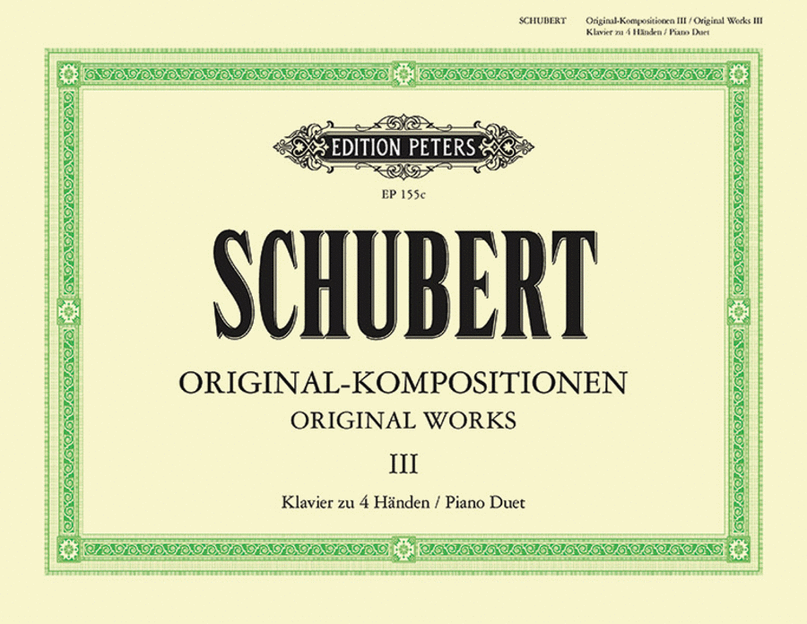 Franz Schubert : Original Compositions; Volume 3