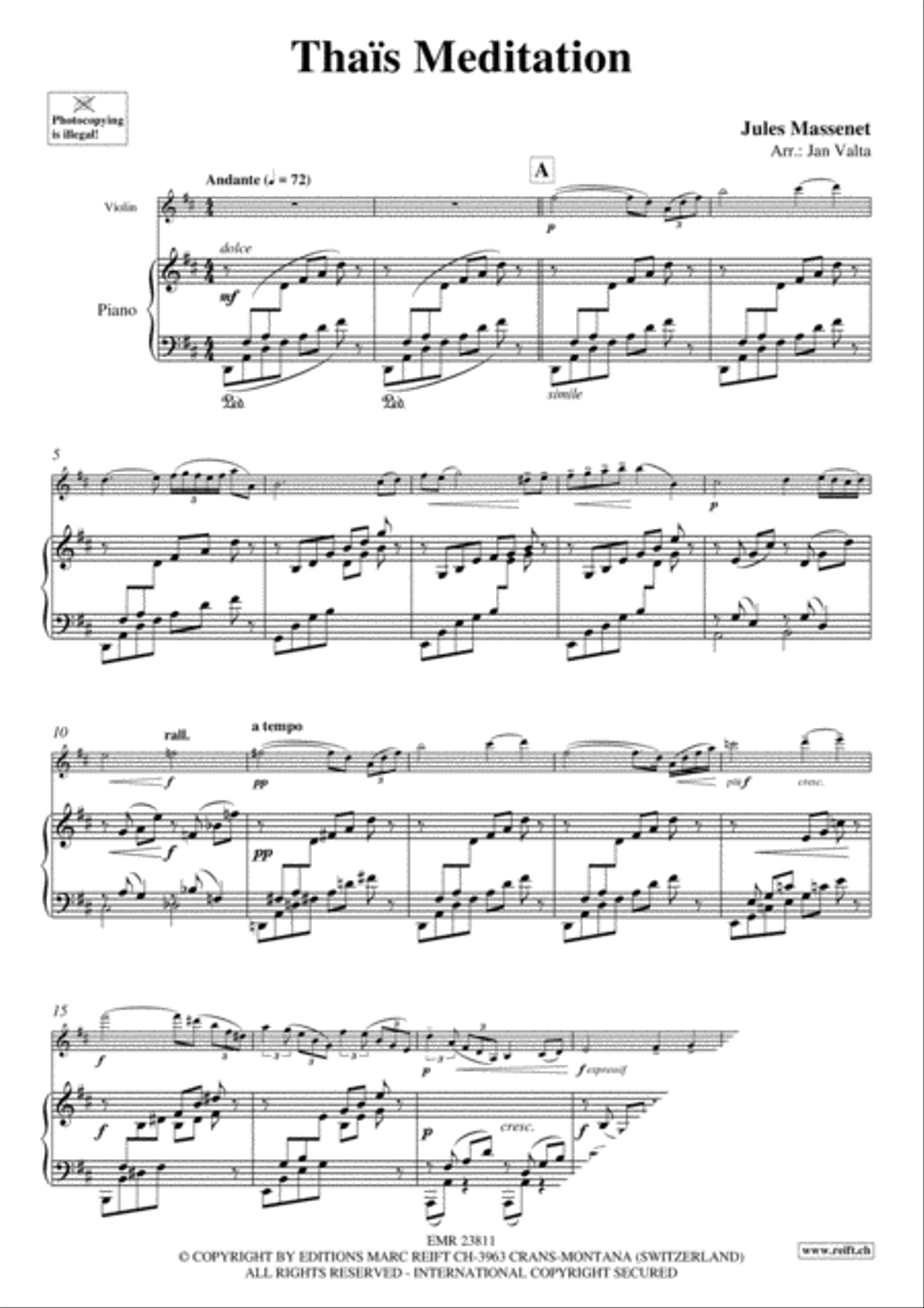 Thais Meditation Thais Meditation Violin Solo scores gallery preview page 3