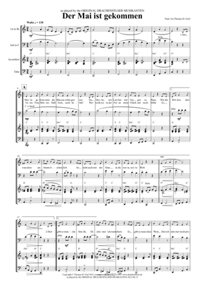 Der Mai ist gekommen - Quartet – Bavarian style – bugle, baritone horn, tuba, accordion