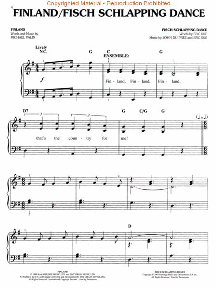 Monty Python's Spamalot Voice scores gallery preview page 2