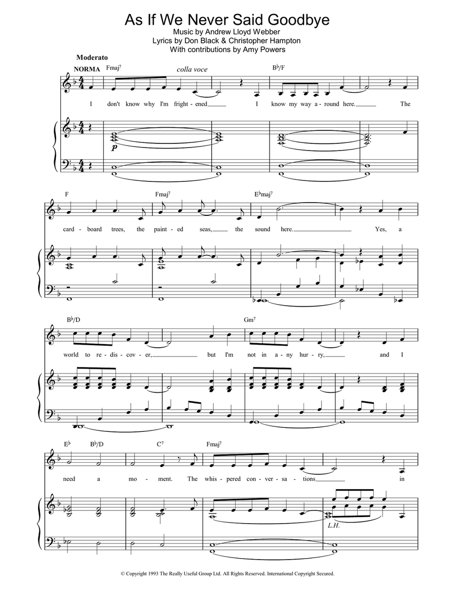 As If We Never Said Goodbye Piano, Vocal, Guitar scores gallery preview page 1