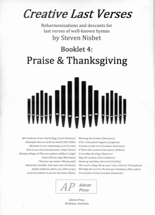 Book cover for Creative Last Verses Booklet 4 Praise & Thanksgiving