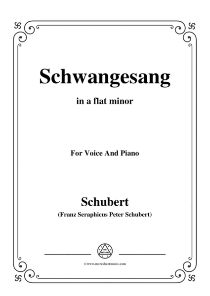 Schubert-Schwangesang,in a flat minor,for Voice and Piano image number null