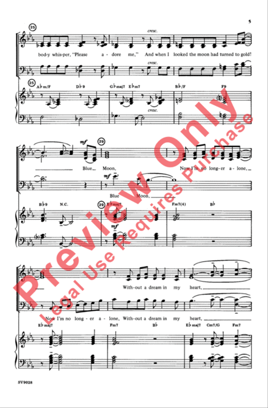 Blue Moon Blue Moon 4-Part scores gallery preview page 5