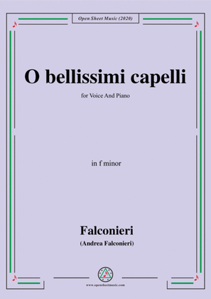 Book cover for Falconieri-O bellissimi capelli,in f minor,for Voice and Piano