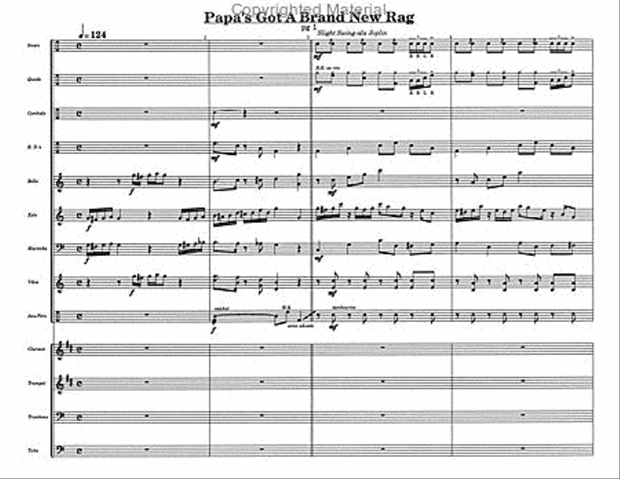 Papa's Got A Brand New Rag Percussion Ensemble scores gallery preview page 3