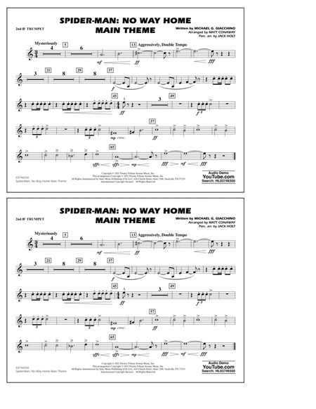 Spider-Man: No Way Home Main Theme (arr. Conaway) - 2nd Bb Trumpet