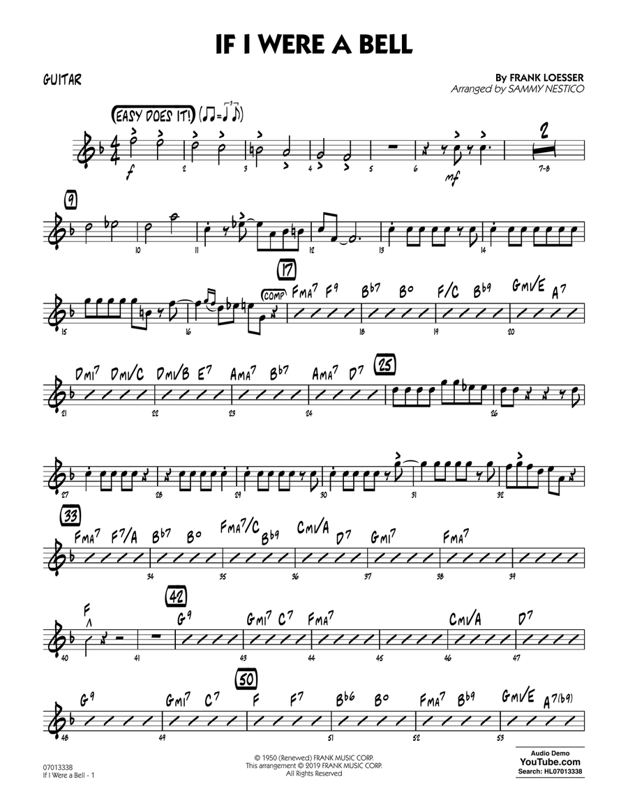 If I Were a Bell (arr. Sammy Nestico) - Guitar Jazz Ensemble scores gallery preview page 1