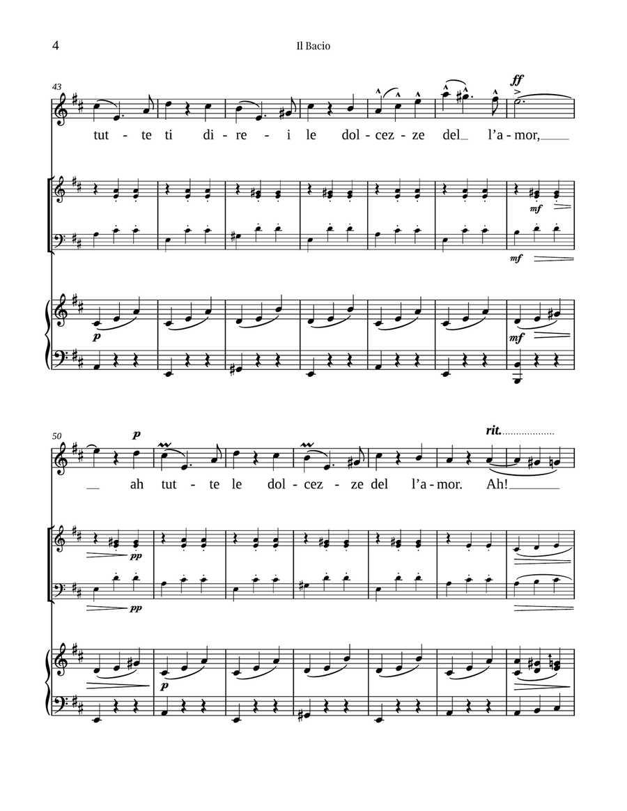 Il Bacio (Soprano&Piano Trio) Small Ensemble scores gallery preview page 6