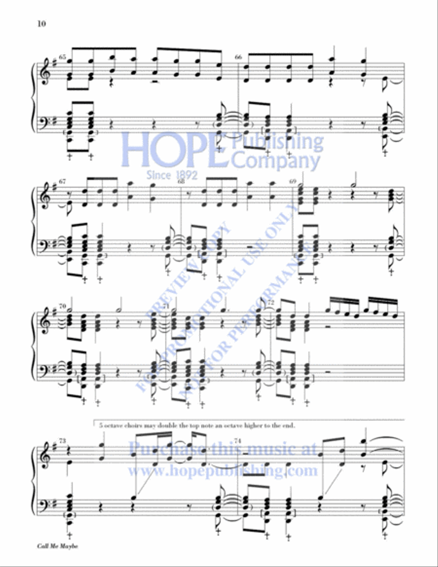 Call Me Maybe 5-Octaves scores gallery preview page 11