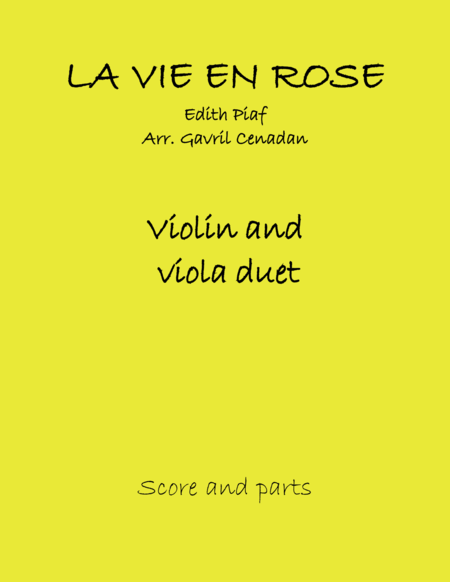 La vie en rose violin viola duet