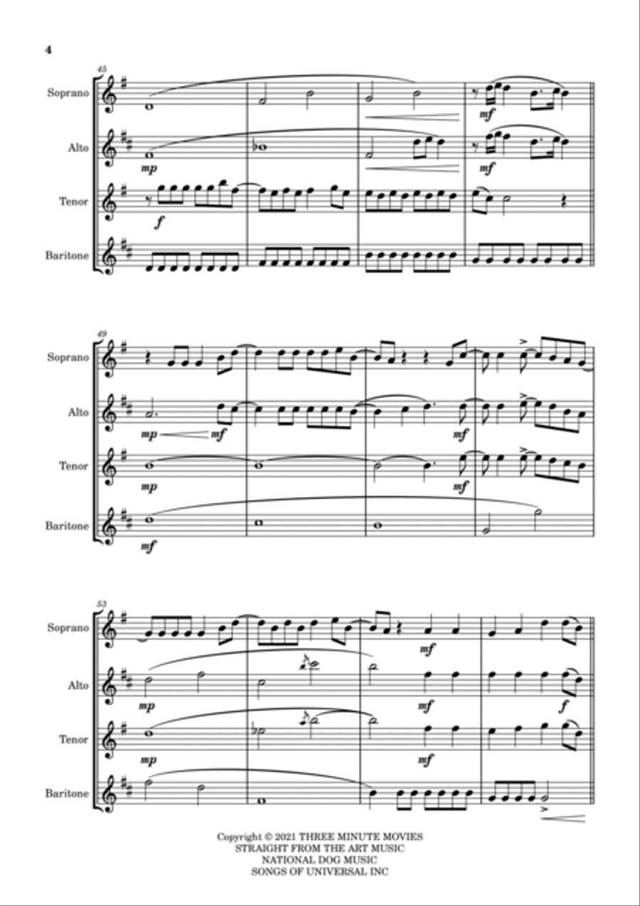 Abcdefu - Score Only Woodwind Quartet scores gallery preview page 4
