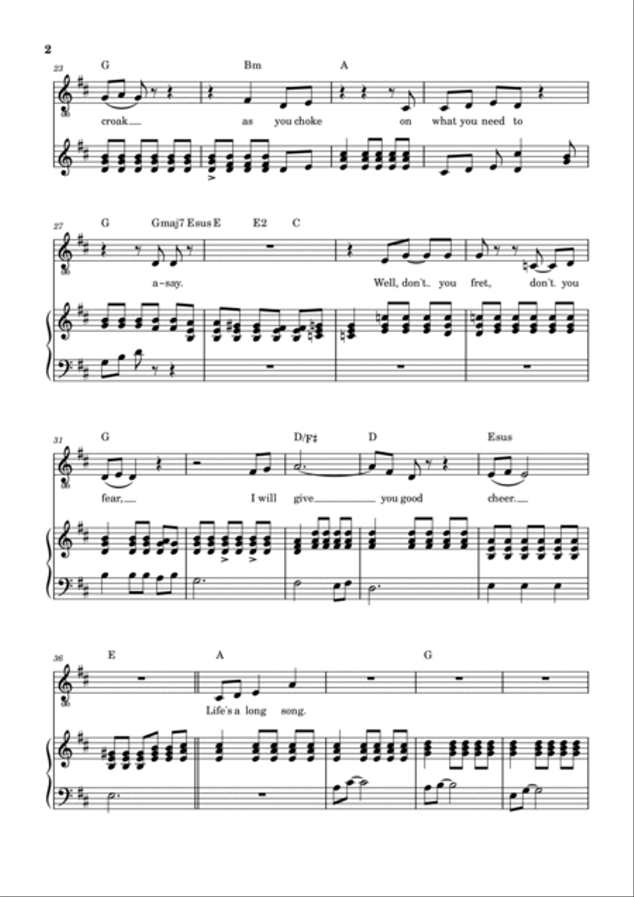 Life Is A Long Song Piano, Vocal, Guitar scores gallery preview page 3