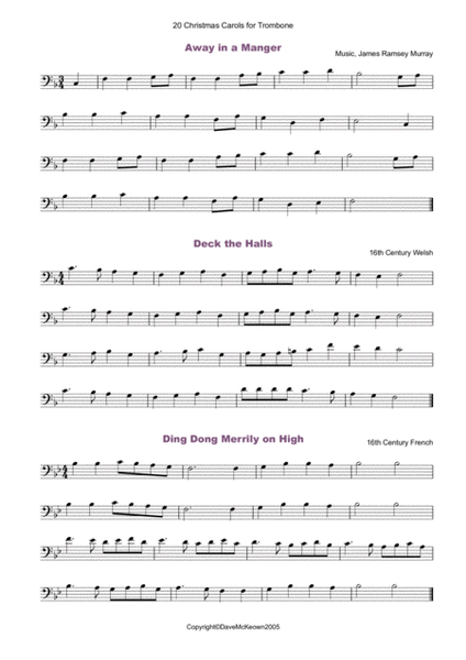 20 Favourite Christmas Carols for solo Trombone and Piano image number null