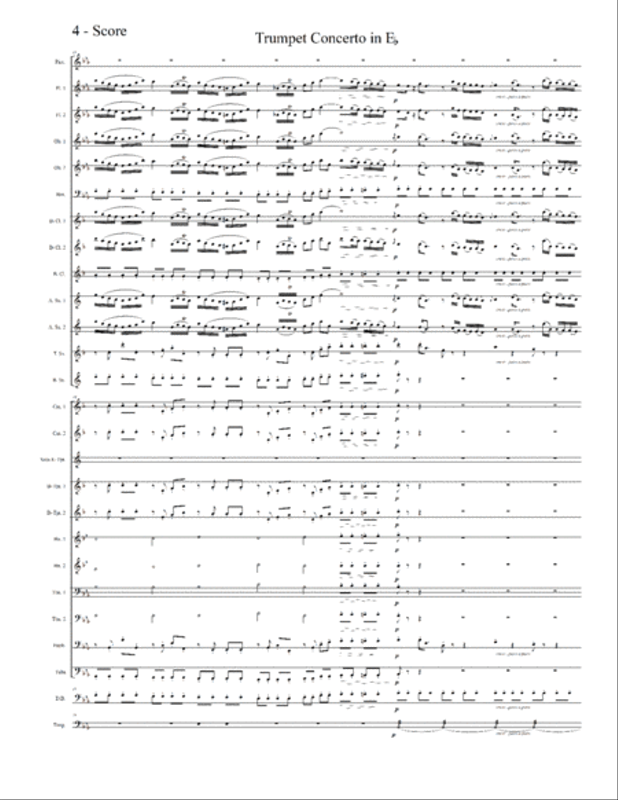 Neruda - Trumpet Concerto in E-flat transcribed for Concert Band in 3 movements (Score and Parts) Concert Band scores gallery preview page 4