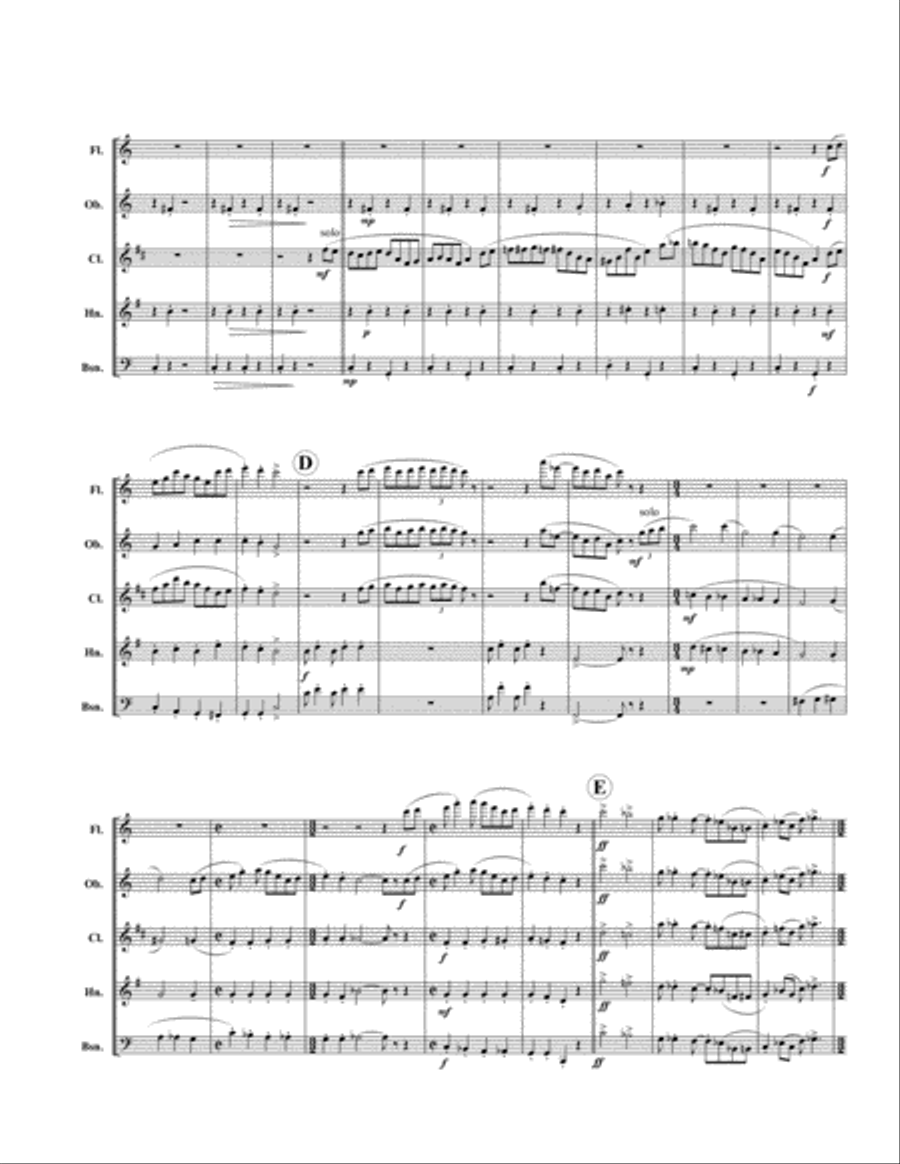 Turkey in the Straw Woodwind Quintet scores gallery preview page 2