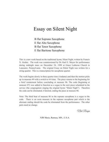 Essay on Silent Night (sax quartet - SATB) image number null