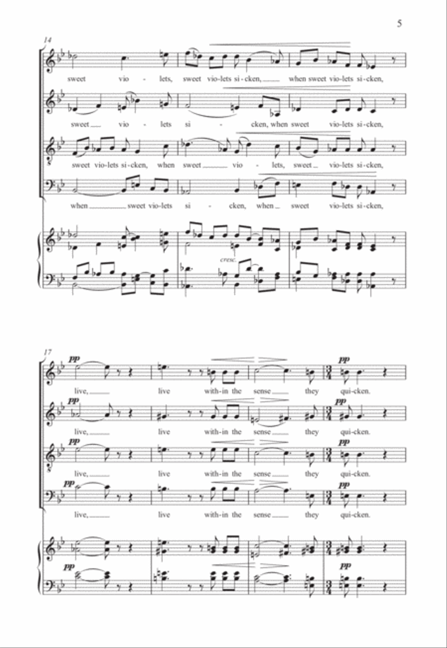 Music, when soft voices die 4-Part scores gallery preview page 5