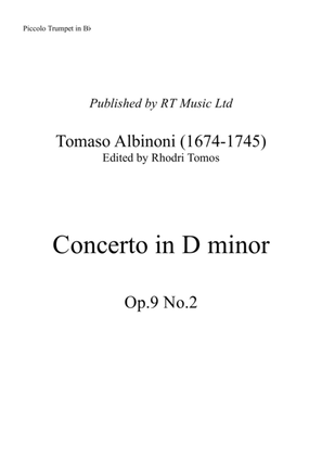 Book cover for Albinoni - Concerto in D minor Op.9 No.2 - solo parts
